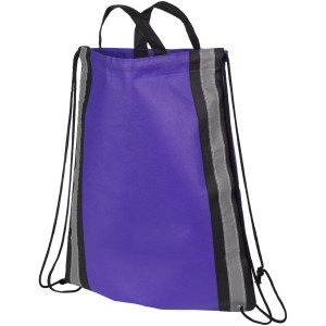 Reflective non-woven drawstring backpack, Purple