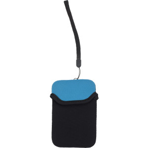 Neoprene mobile phone pouch., light blue