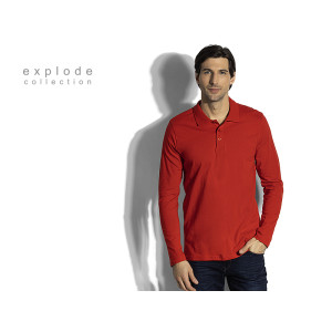 UNO LSL. men’s long sleeve jersey polo shirt. red
