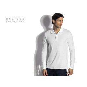 UNO LSL. men’s long sleeve jersey polo shirt. white
