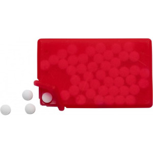 Pravokutna plastična kutijica u obliku kreditne kartice sa oko 50 pepermint bombona bez šećera
