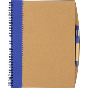 Recycled cardboard notebook with pen, Black