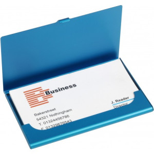 Aluminijski držač poslovnih kartica u metalik boji sa cca 10  kartica