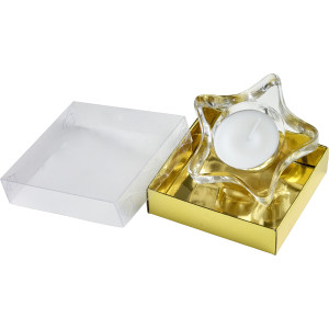Glass tea light holder, gold