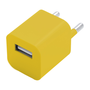 Radnar univerzalni AC USB punjač s plastičnim kućištem s maksimalnim izlazom od 1000 mA, bijele boje
