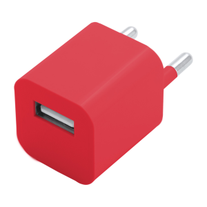 Radnar univerzalni AC USB punjač s plastičnim kućištem s maksimalnim izlazom od 1000 mA, bijele boje
