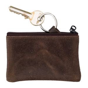 Leather key wallet, coin purse, keyring brown