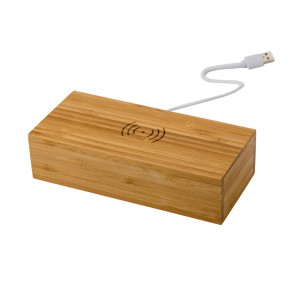 Bamboo wireless charger 5W, clock wood