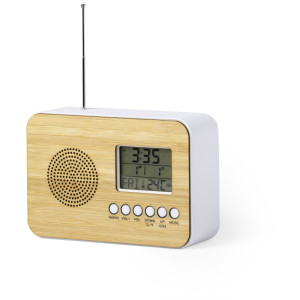 Desk clock with alarm, radio brown