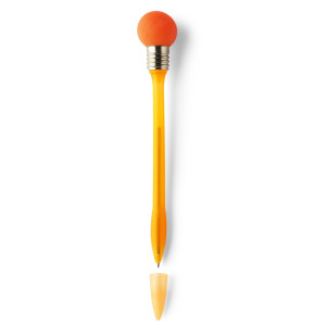 Ball pen "light bulb" with cap orange