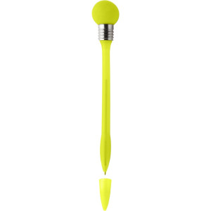 Ball pen "light bulb" with cap yellow