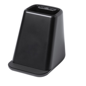 Wireless charger 5W-15W, 2 USB outputs, pen holder, phone stand black