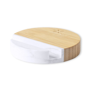 Bamboo wireless charger 15W, phone stand neutral