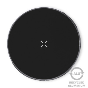 Recycled aluminium wireless charger 5W-15W black
