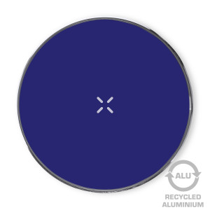 Recycled aluminium wireless charger 5W-15W blue