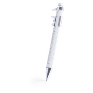 Multifunctional ball pen, ruler, measuring tool white