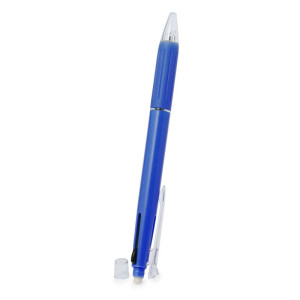 Erasable ball pen, multicolour ink, mechanical pencil blue