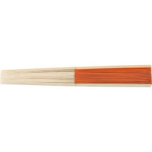 Bamboo hand fan orange