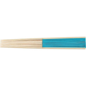 Bamboo hand fan light blue