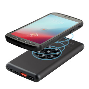 Wireless power bank 10000 mAh Mauro Conti with suction cups, wireless charger 10W | Stef black