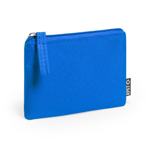 RPET key wallet, coin purse blue