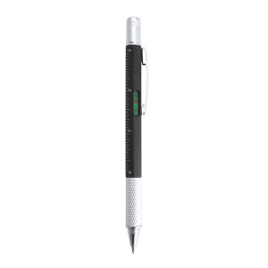 Multifunctional ball pen, ruler, spirit level, screwdriver black