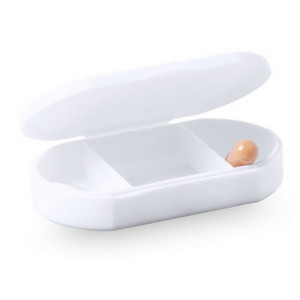 Pill box with 3 compartments white