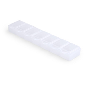 Pill box with 7 compartments white