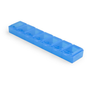 Pill box with 7 compartments blue