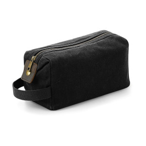 Heritage Waxed Canvas Wash Bag Black One Size