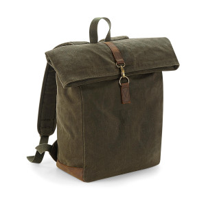 Heritage Waxed Canvas Backpack Olive Green One Size