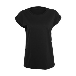 Ladies Extended Shoulder Tee Black XL