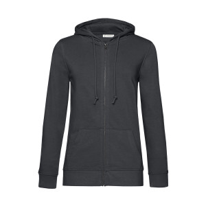 Organic Zipped Hooded /women Asphalt L