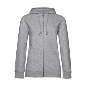 Organic Zipped Hooded /women Heather Grey XS
