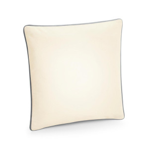 Fairtrade Cotton Piped Cushion Cover Natural/Light Grey One Size