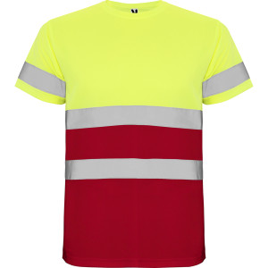 HV DELTA T-SHIRT S/3XL JOB RED/FLUOR YELLOW