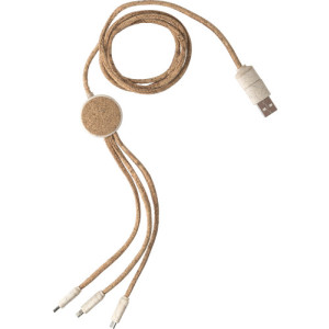 Stainless steel charging cable Gemma brown