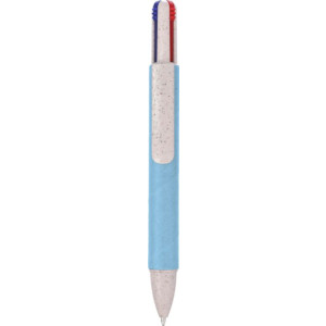 Recycled carton four-color ballpen Deborah light blue