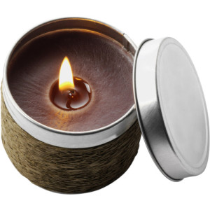 Tin with scented candle Zora brown