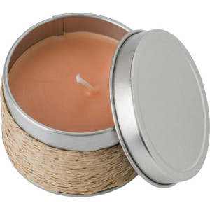 Tin with scented candle Zora khaki