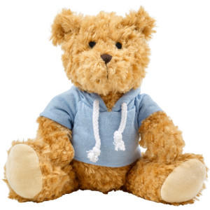 Plush teddy bear Monty light blue