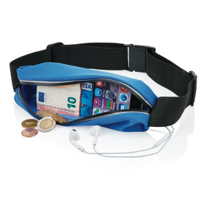 Univerzalna sportska pojasna torbica s izlazom za Tehnologija/Zvučnici i slušalice, sive boje, crne boje