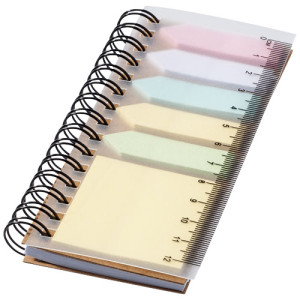 Spinner spiral notebook with coloured sticky notes Natural