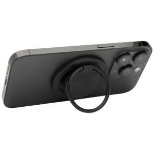 Albali recycled plastic magnetic phone holder with ring stand Solid black