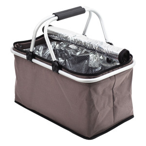 HURON insulated picnic basket, grey Grey