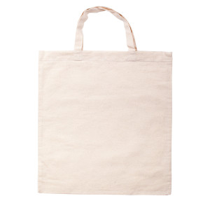 COTTON SHORT shopping bag from cotton, beige Beige