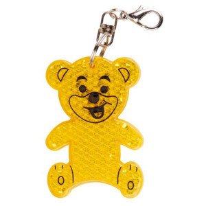 TEDDY RING reflective key ring,  yellow Yellow