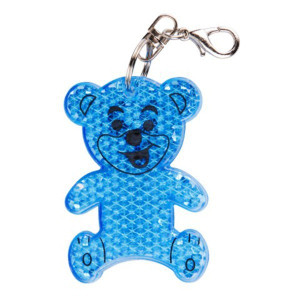 TEDDY RING reflective key ring,  blue Blue