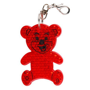 TEDDY RING reflective key ring,  red Red