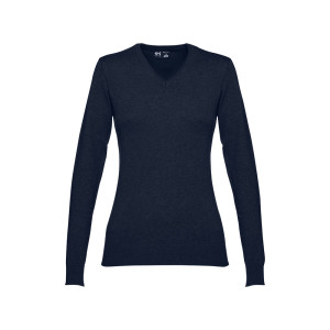 THC MILAN WOMEN. Ženski džemper V-izrez Navy Plava